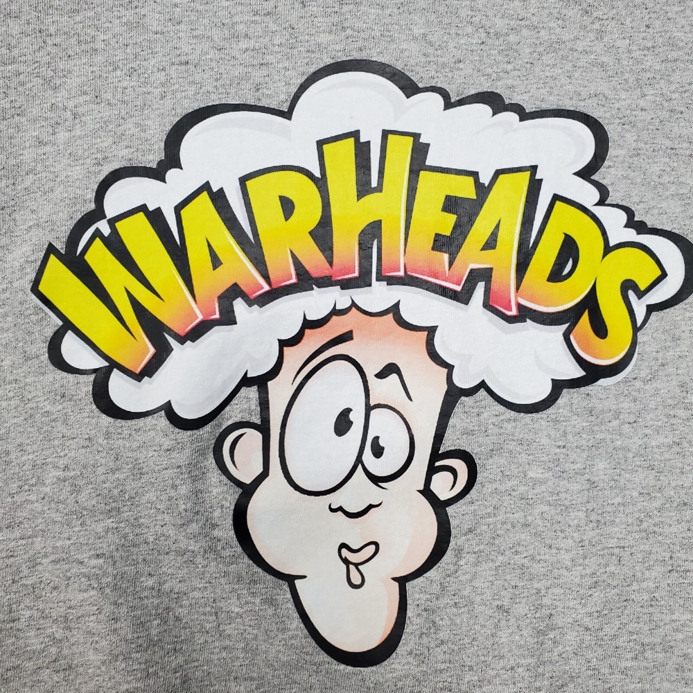 Warheads Candy Shirt Size XL Gray Vintage 90s Sour Hard Candy Promo Tee - Picture 2 of 10